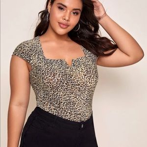 Animal print cotton casual top from shein never worn
